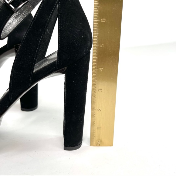 Stuart Weitzman Suede Peep Toe Strap Platform - Picture 13 of 15